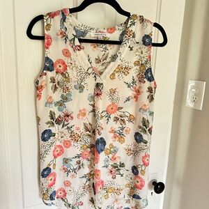 Rose & Olive Floral Sleeveless Blouse
